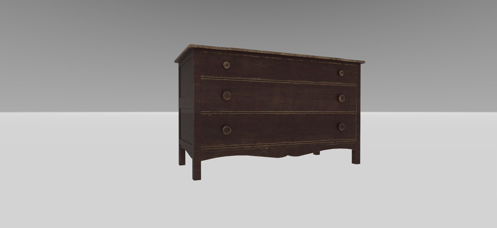 PBR  Old Drawer Low-poly 3D model_1