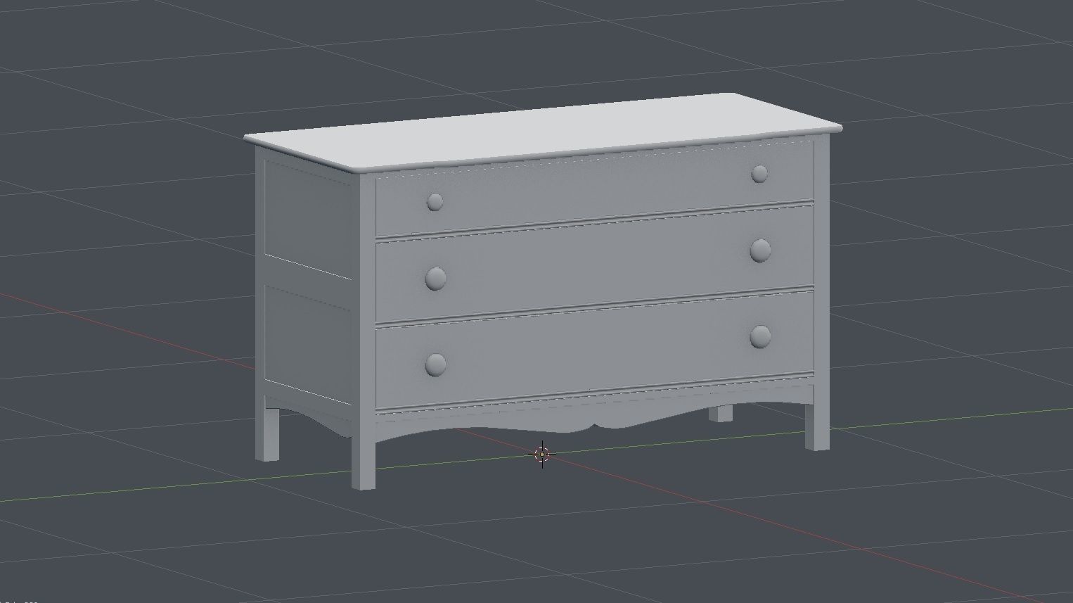 PBR  Old Drawer Low-poly 3D model_3