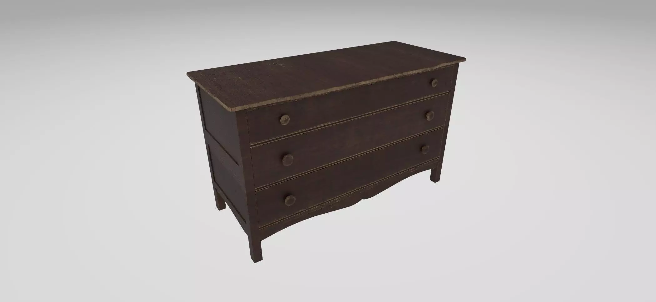 PBR  Old Drawer Low-poly 3D model_0