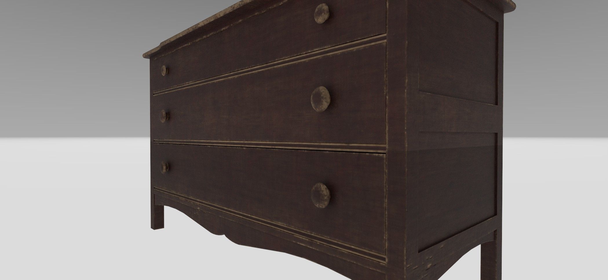 PBR  Old Drawer Low-poly 3D model_2