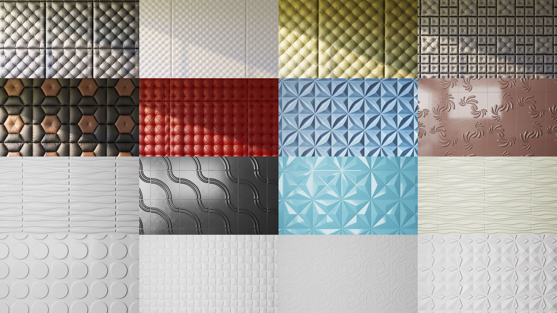 Different wall panels for walls in the interior of 41 models 3D Model Collection_1