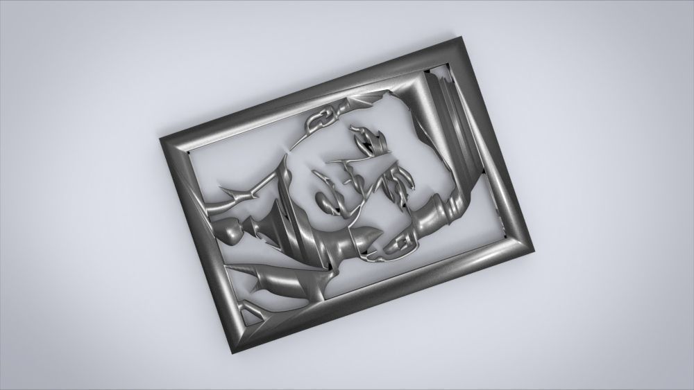 Wall decoration with John F Kennedy motif 3D print model_13