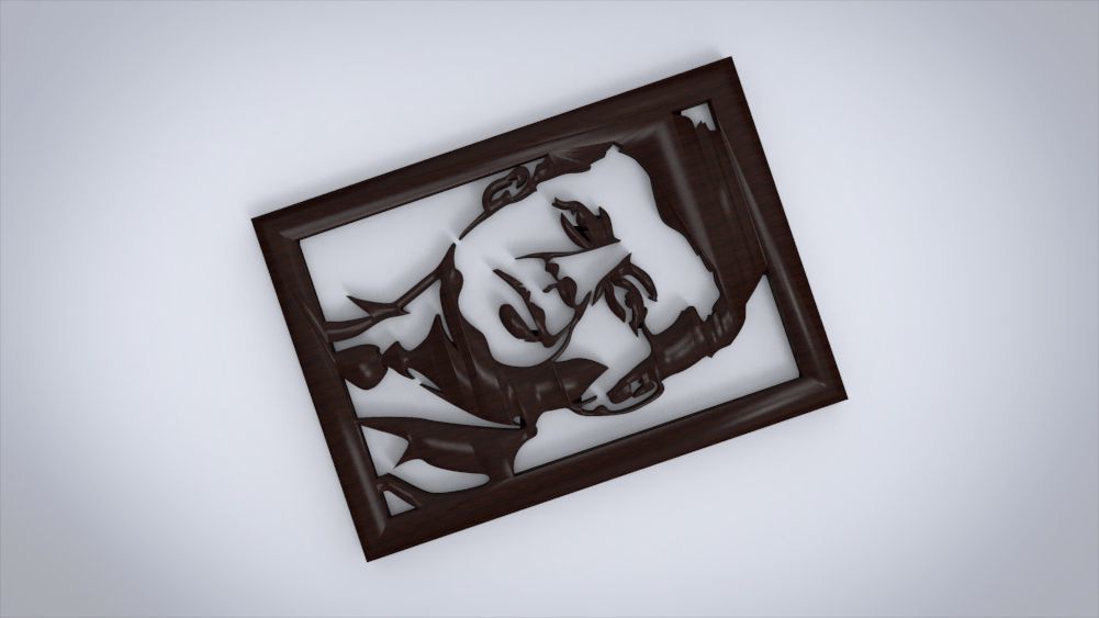 Wall decoration with John F Kennedy motif 3D print model_4