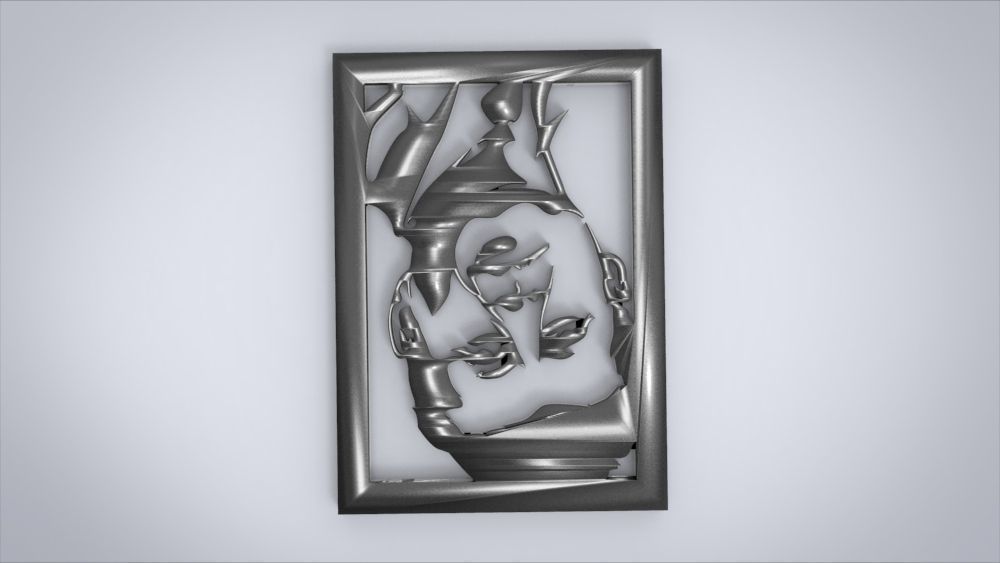 Wall decoration with John F Kennedy motif 3D print model_17