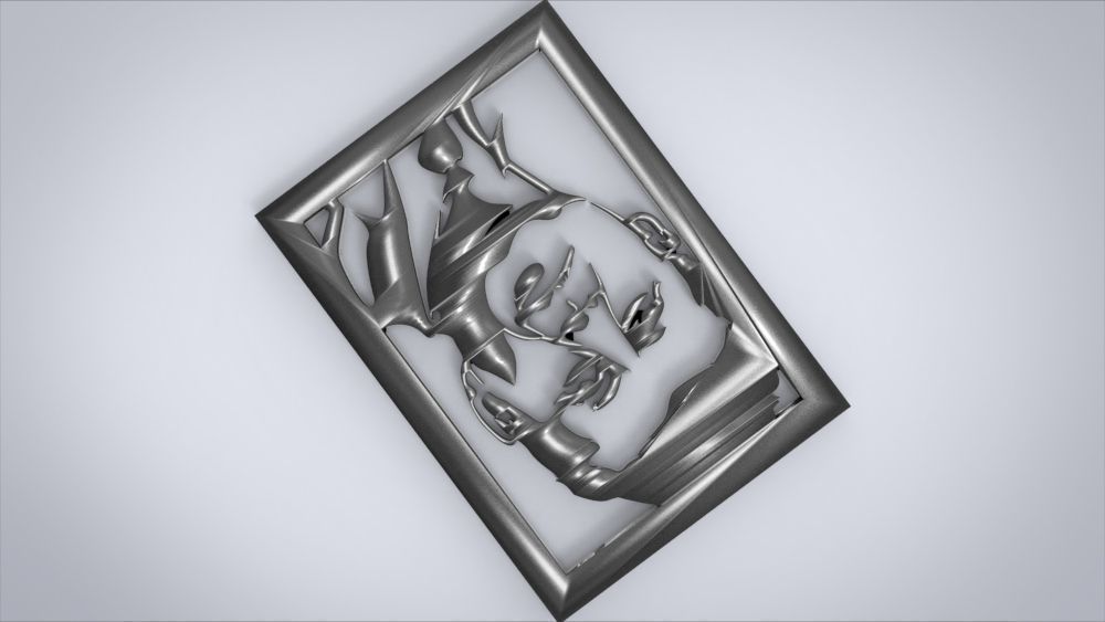 Wall decoration with John F Kennedy motif 3D print model_16