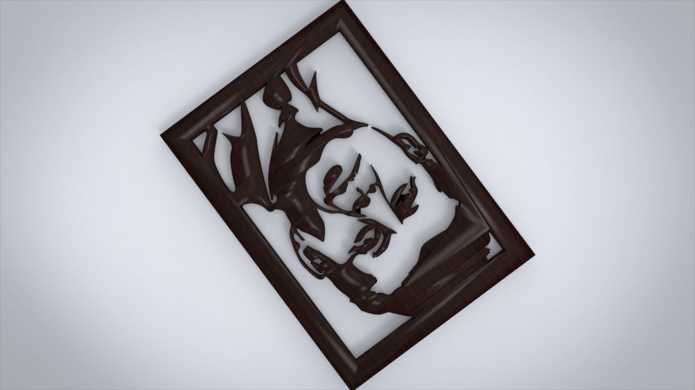 Wall decoration with John F Kennedy motif 3D print model_6