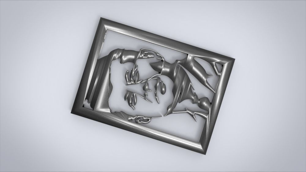 Wall decoration with John F Kennedy motif 3D print model_20