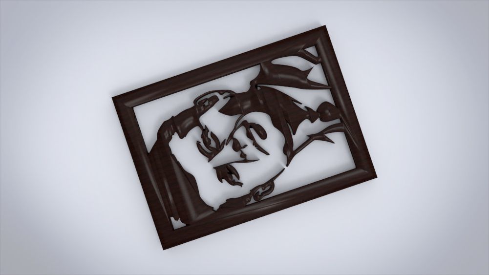 Wall decoration with John F Kennedy motif 3D print model_9