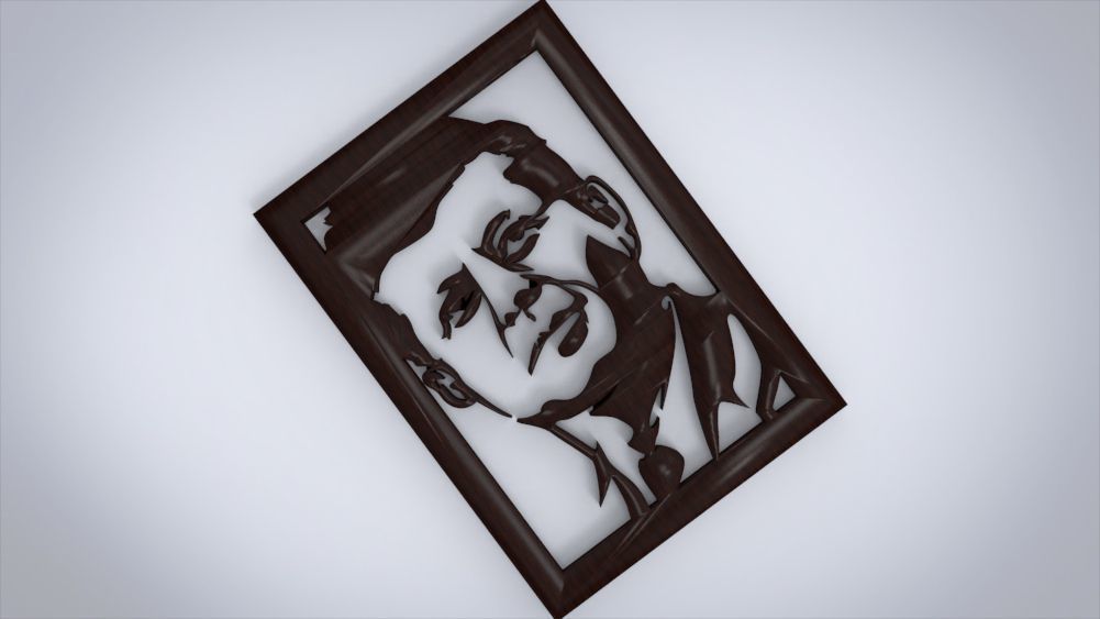 Wall decoration with John F Kennedy motif 3D print model_11