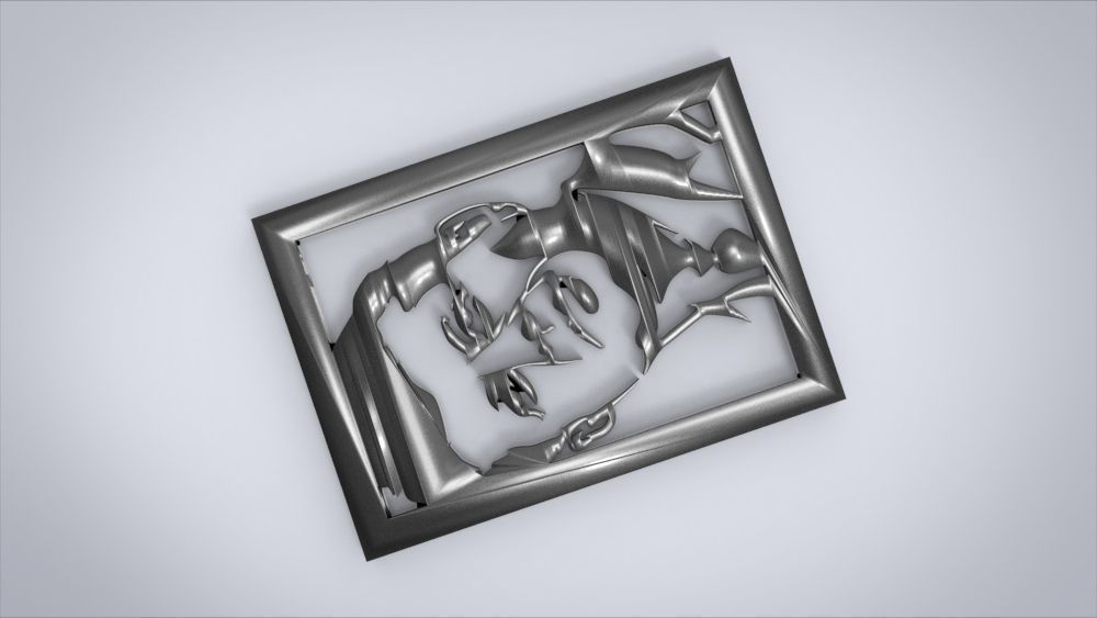 Wall decoration with John F Kennedy motif 3D print model_18