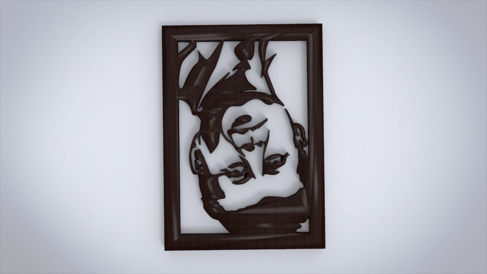 Wall decoration with John F Kennedy motif 3D print model_7