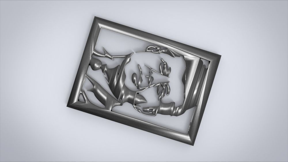 Wall decoration with John F Kennedy motif 3D print model_14