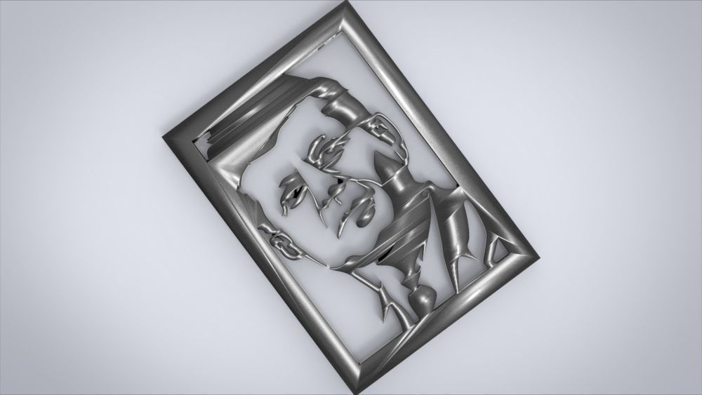 Wall decoration with John F Kennedy motif 3D print model_21