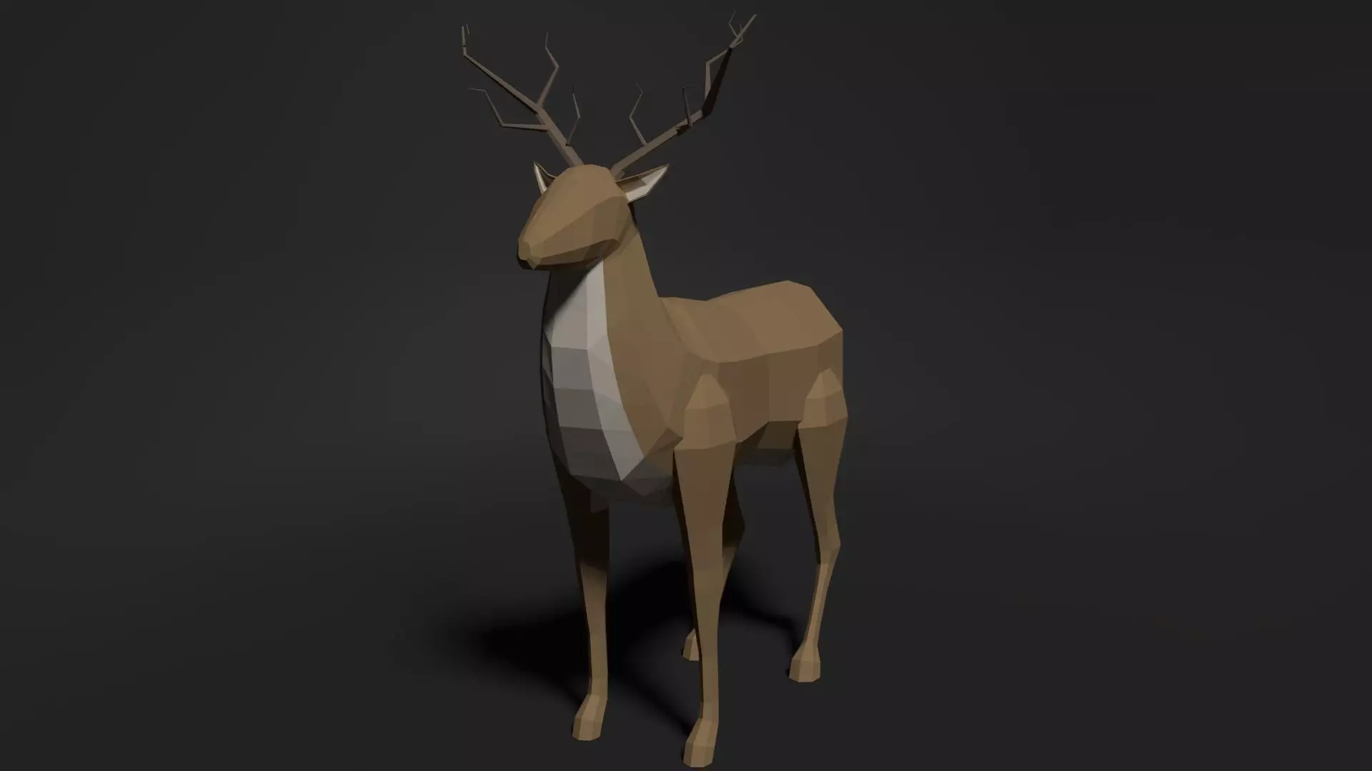 Low Poly Fully Rigged Cartoon DEER Low-poly 3D model_0