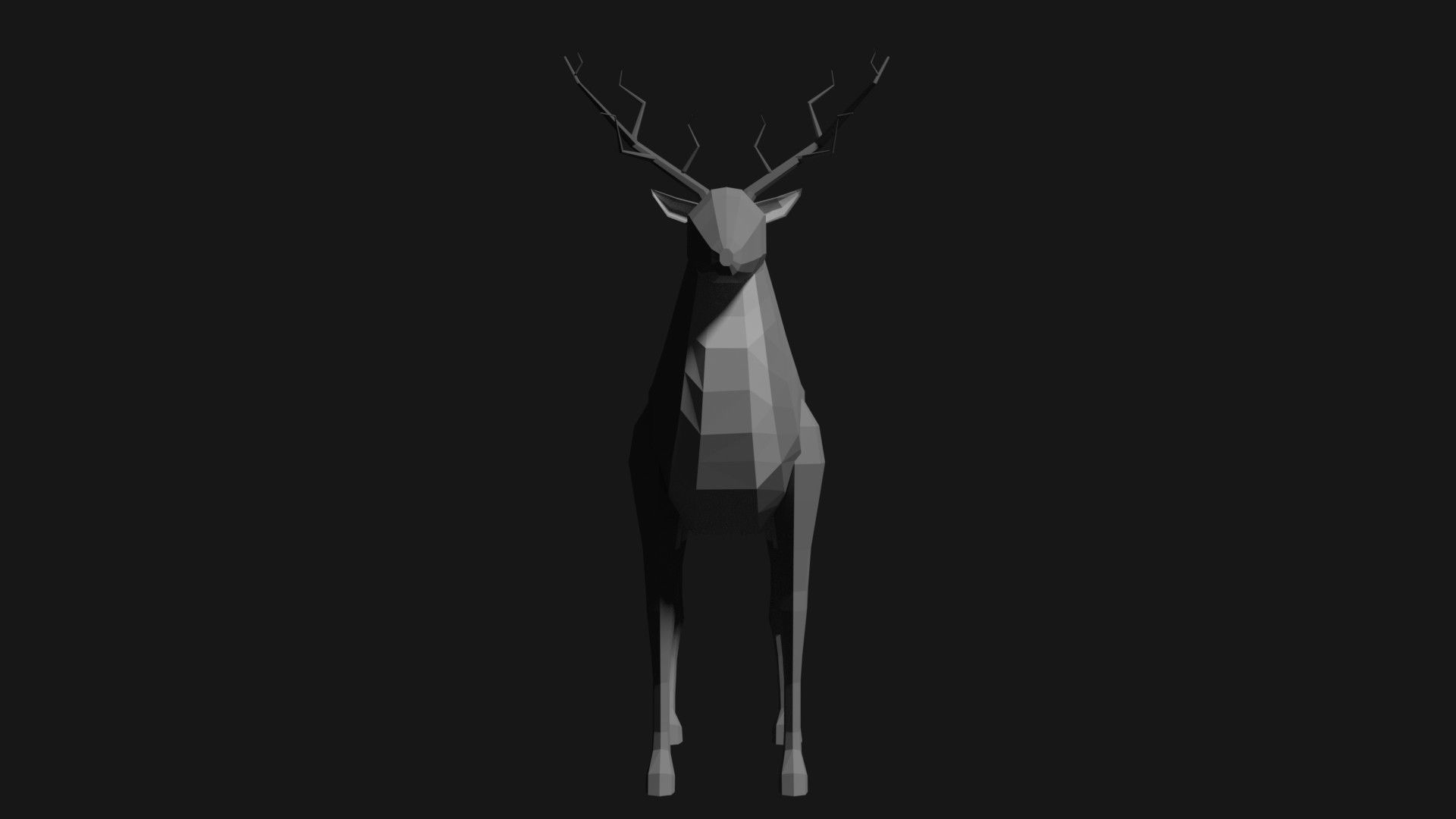 Low Poly Fully Rigged Cartoon DEER Low-poly 3D model_2