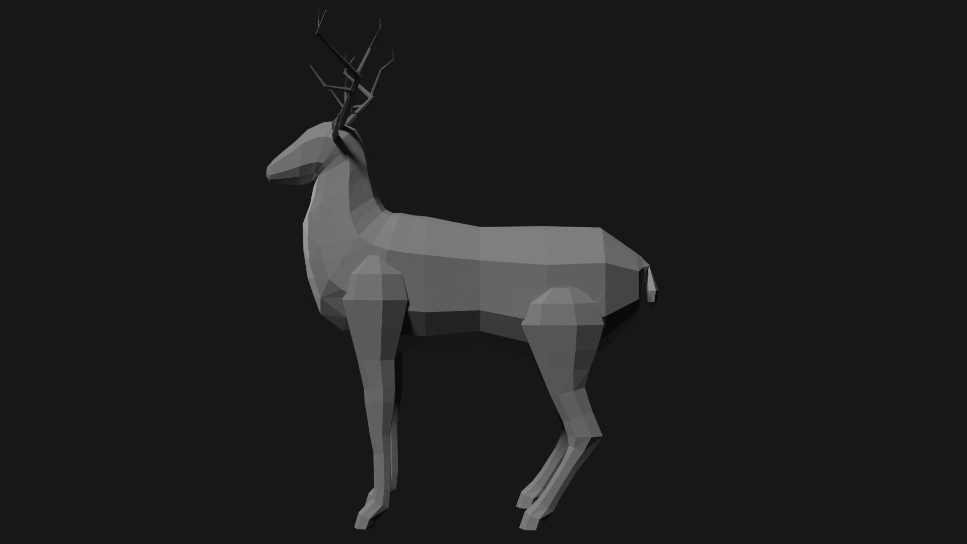 Low Poly Fully Rigged Cartoon DEER Low-poly 3D model_4
