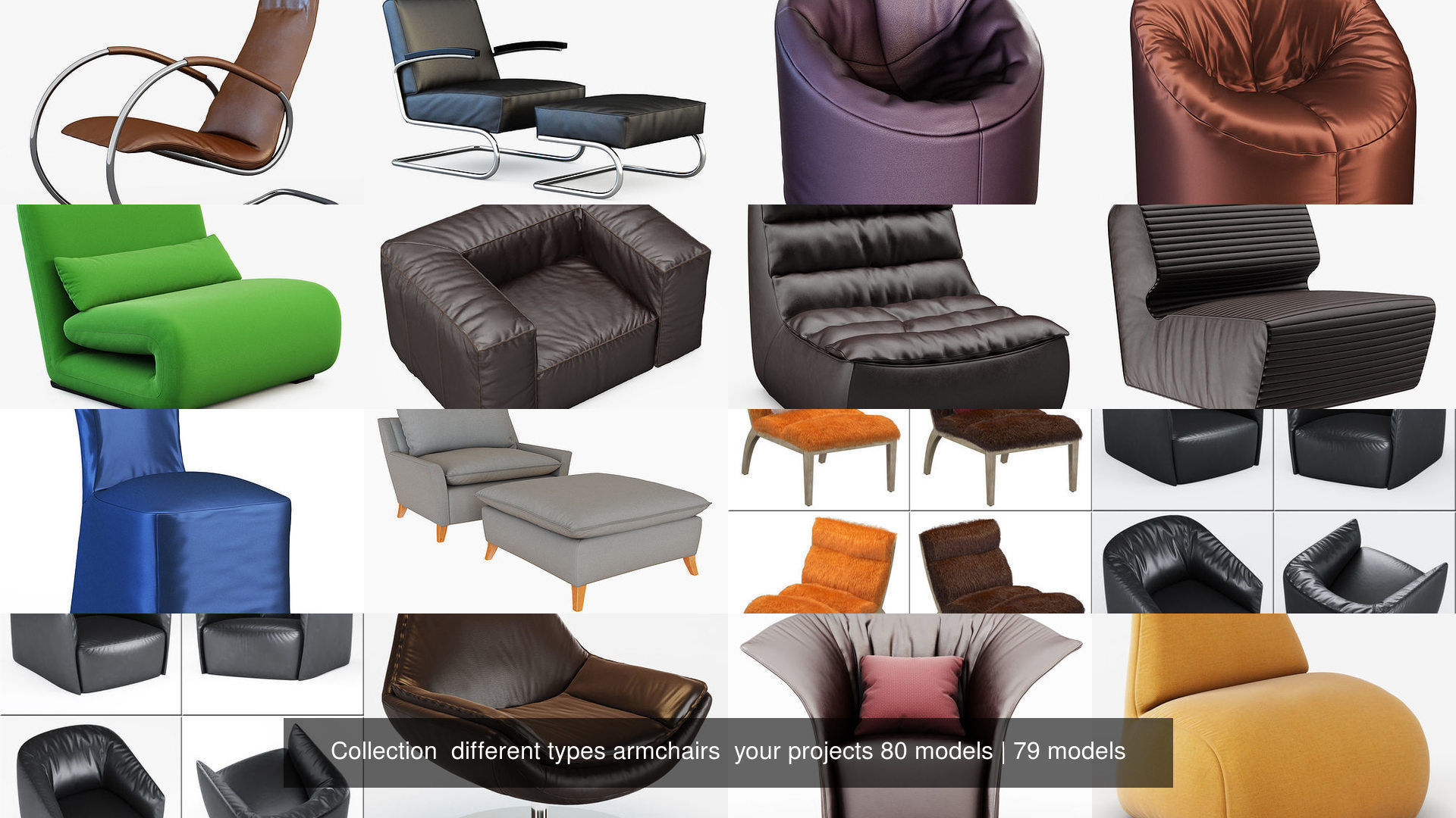 Collection  different types armchairs  your projects 80 models _36