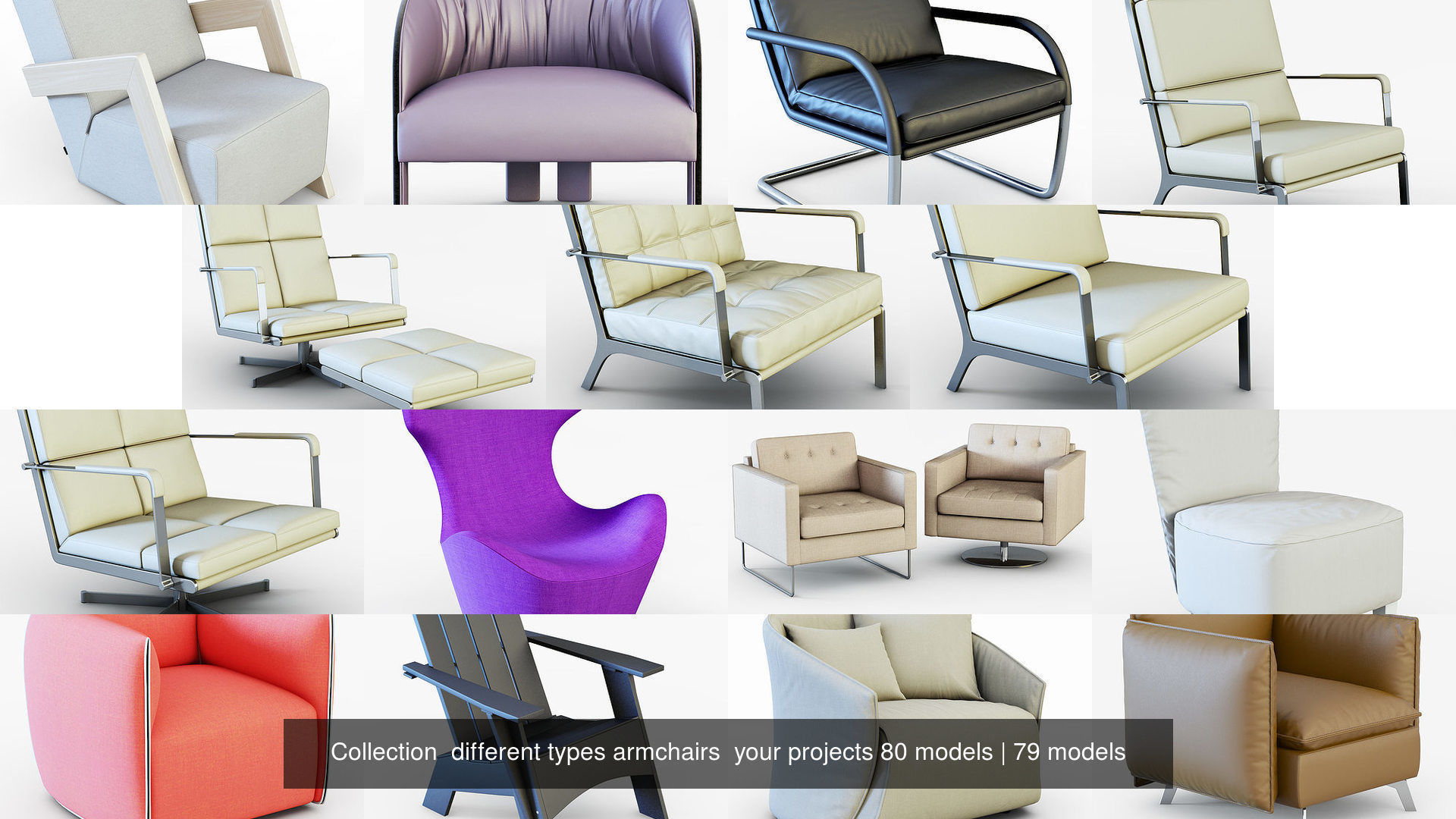 Collection  different types armchairs  your projects 80 models _18
