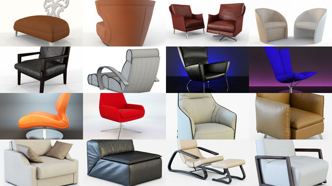 Collection  different types armchairs  your projects 80 models 