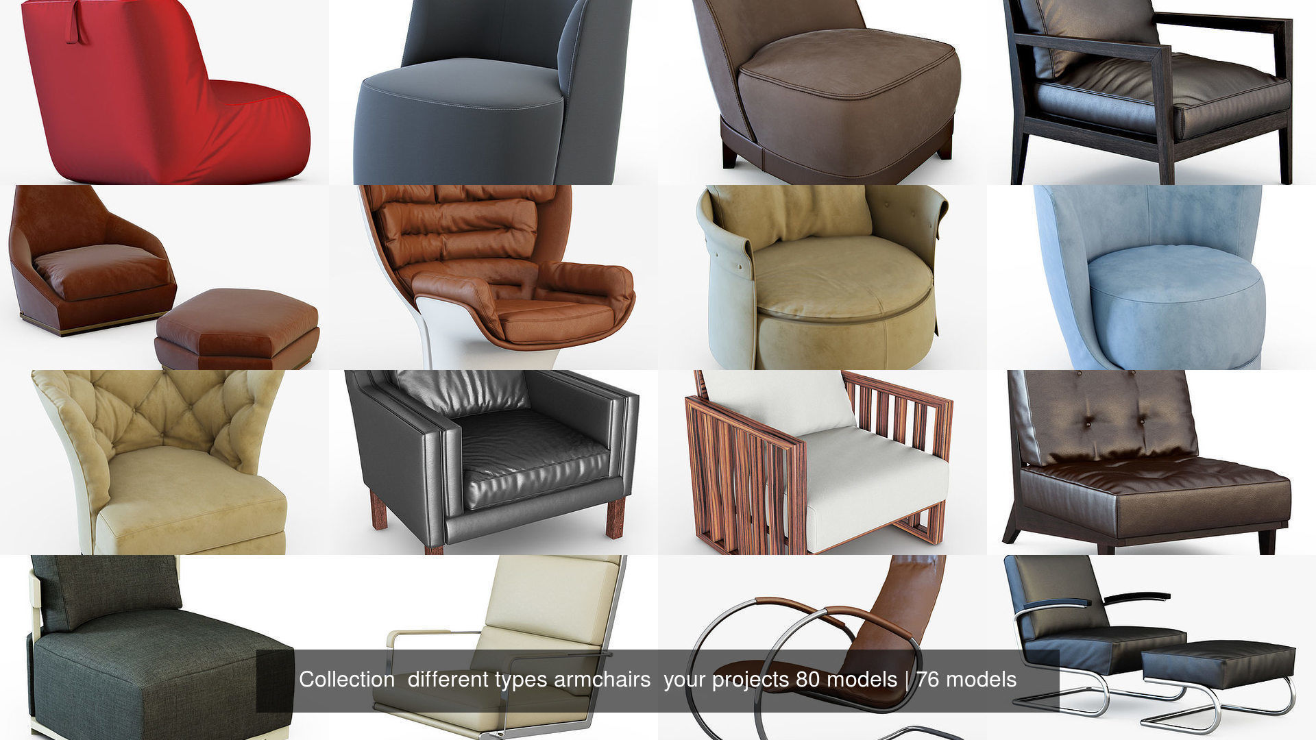 Collection  different types armchairs  your projects 80 models _30