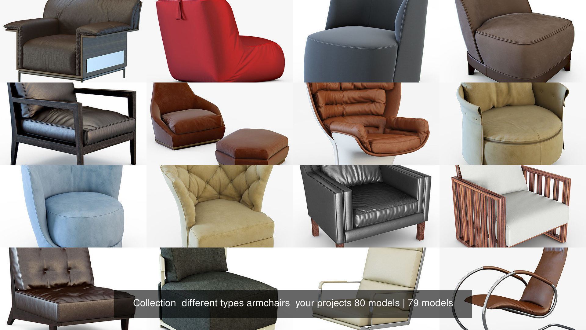Collection  different types armchairs  your projects 80 models _28
