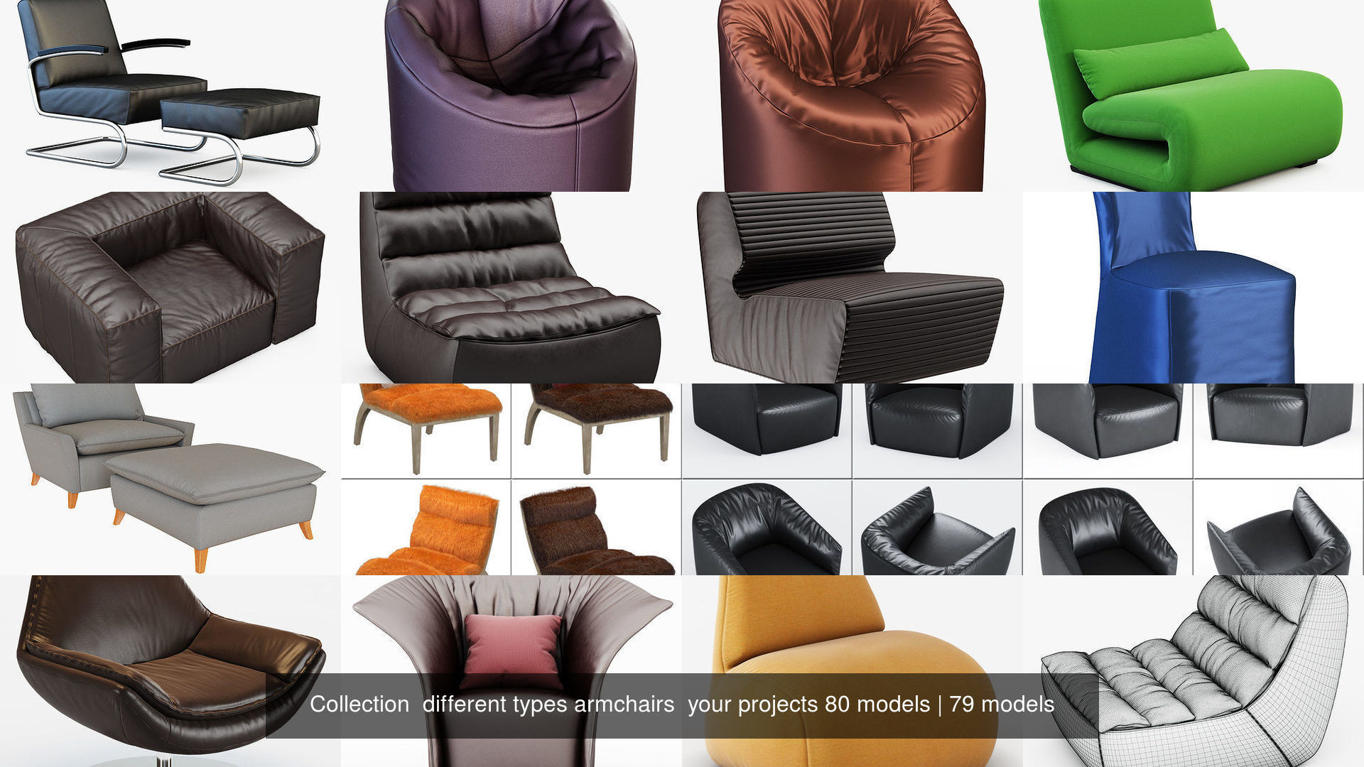 Collection  different types armchairs  your projects 80 models _37
