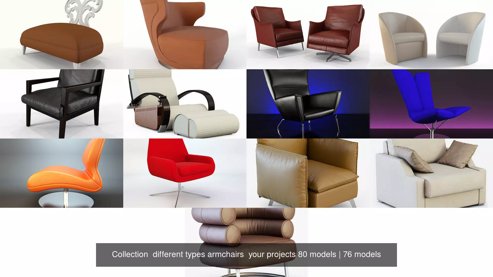 Collection  different types armchairs  your projects 80 models _7