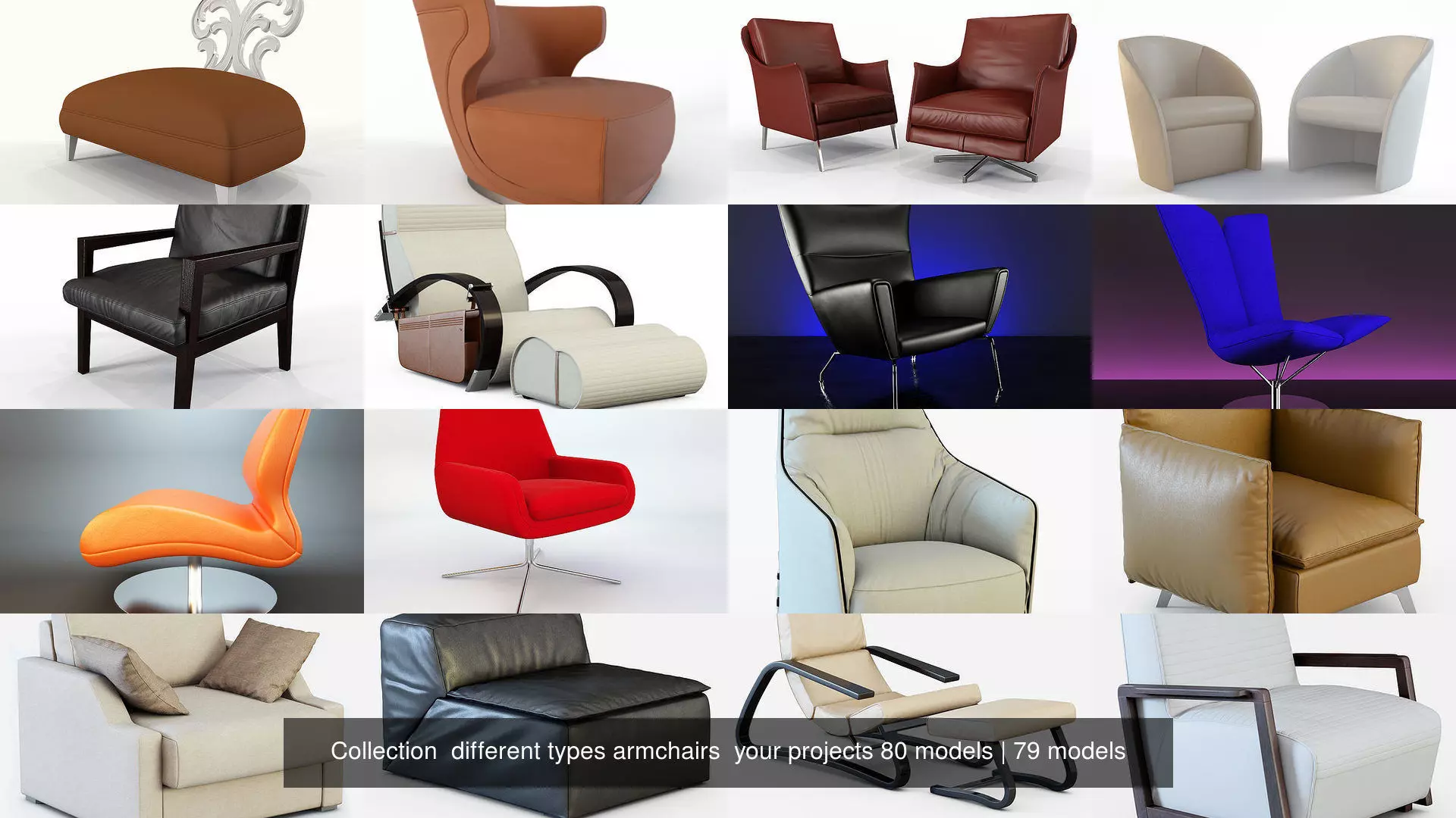 Collection  different types armchairs  your projects 80 models _1