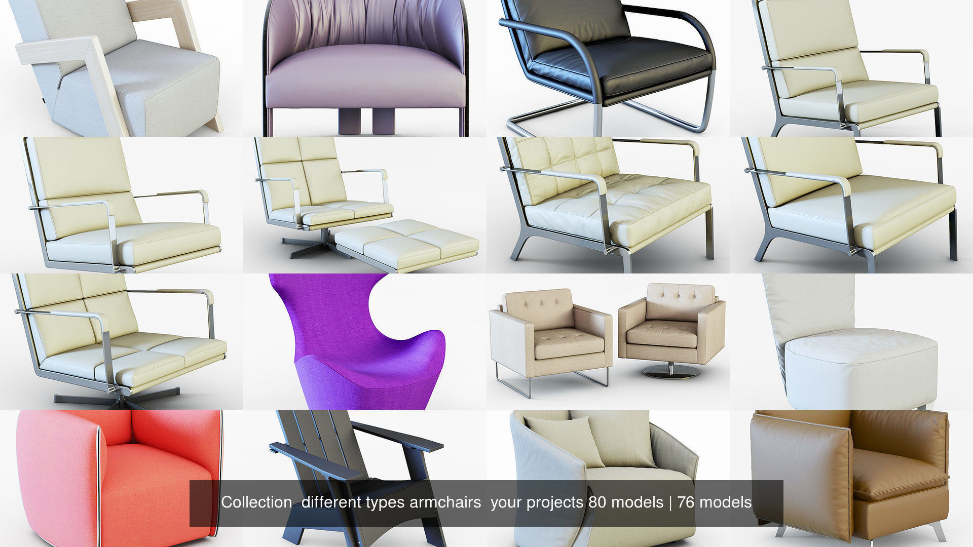 Collection  different types armchairs  your projects 80 models _25