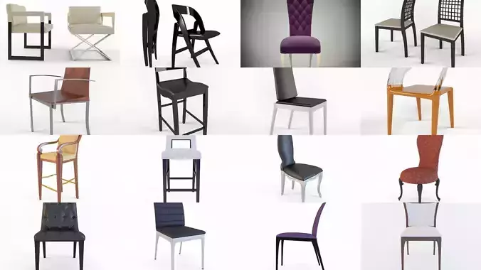 A collection different types  chairs for your projects 31 model