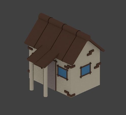 Low Poly Village assets Low-poly 3D model_1