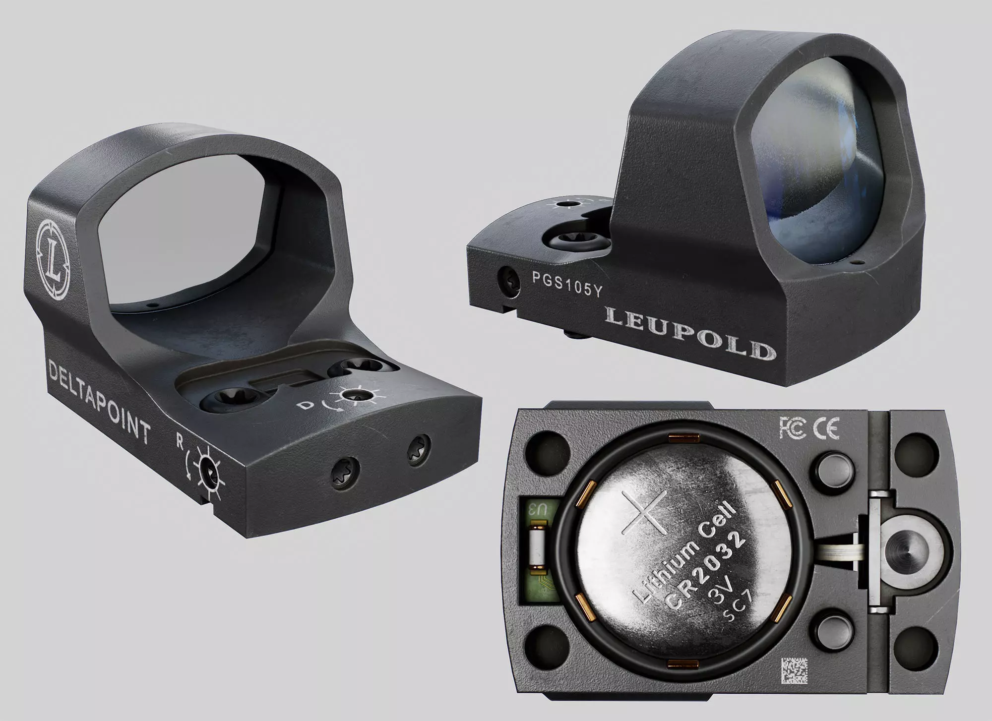 Leupold DeltaPoint Micro Red Dot Sight Low-poly 3D model_0