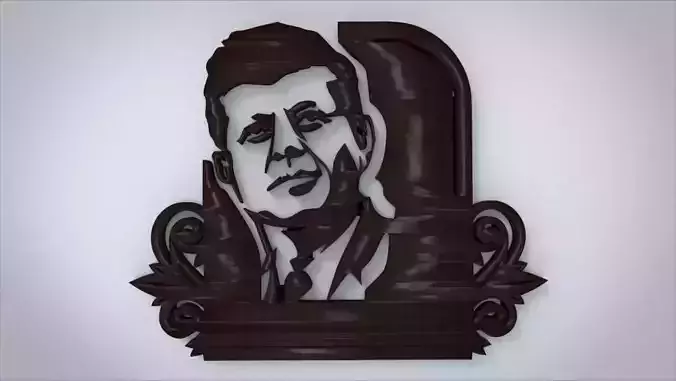 Wall decoration with John F Kennedy motif