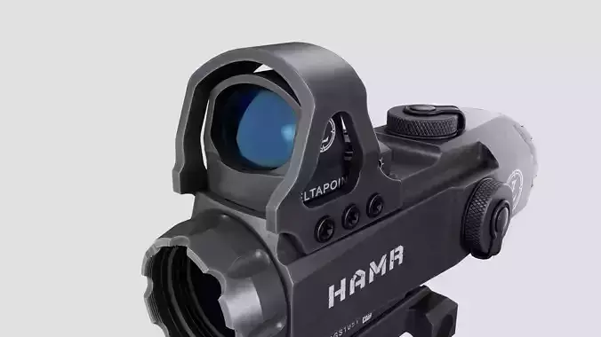 Leupold Mark 4 HAMR Scope and DeltaPoint Red Dot Sight 3D Model Collection