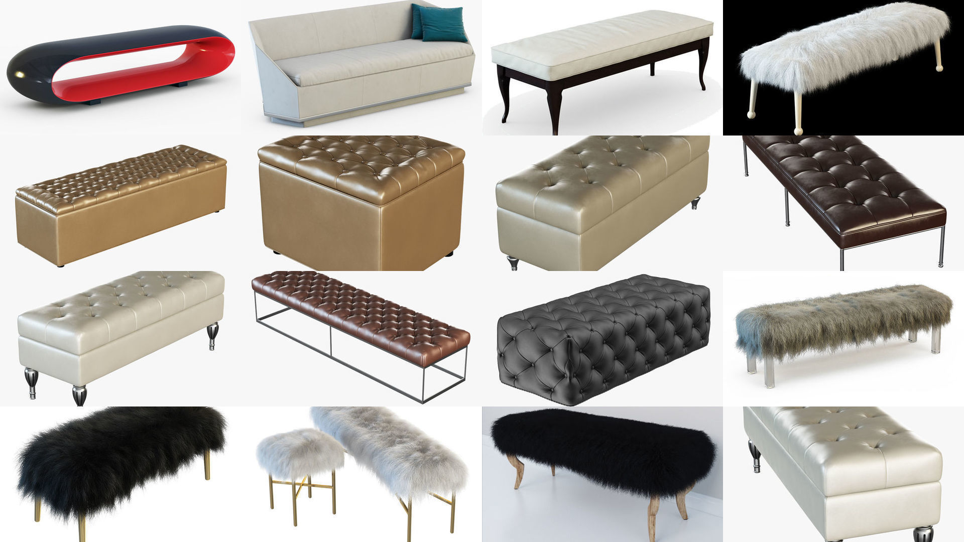 Collection different bench for your projects 15 models