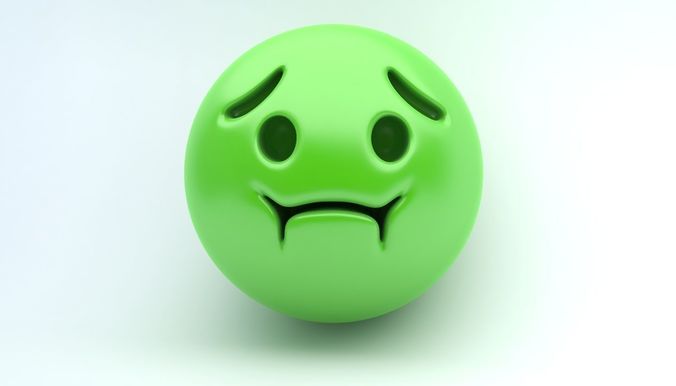Emoji SICK Low-poly 3D model