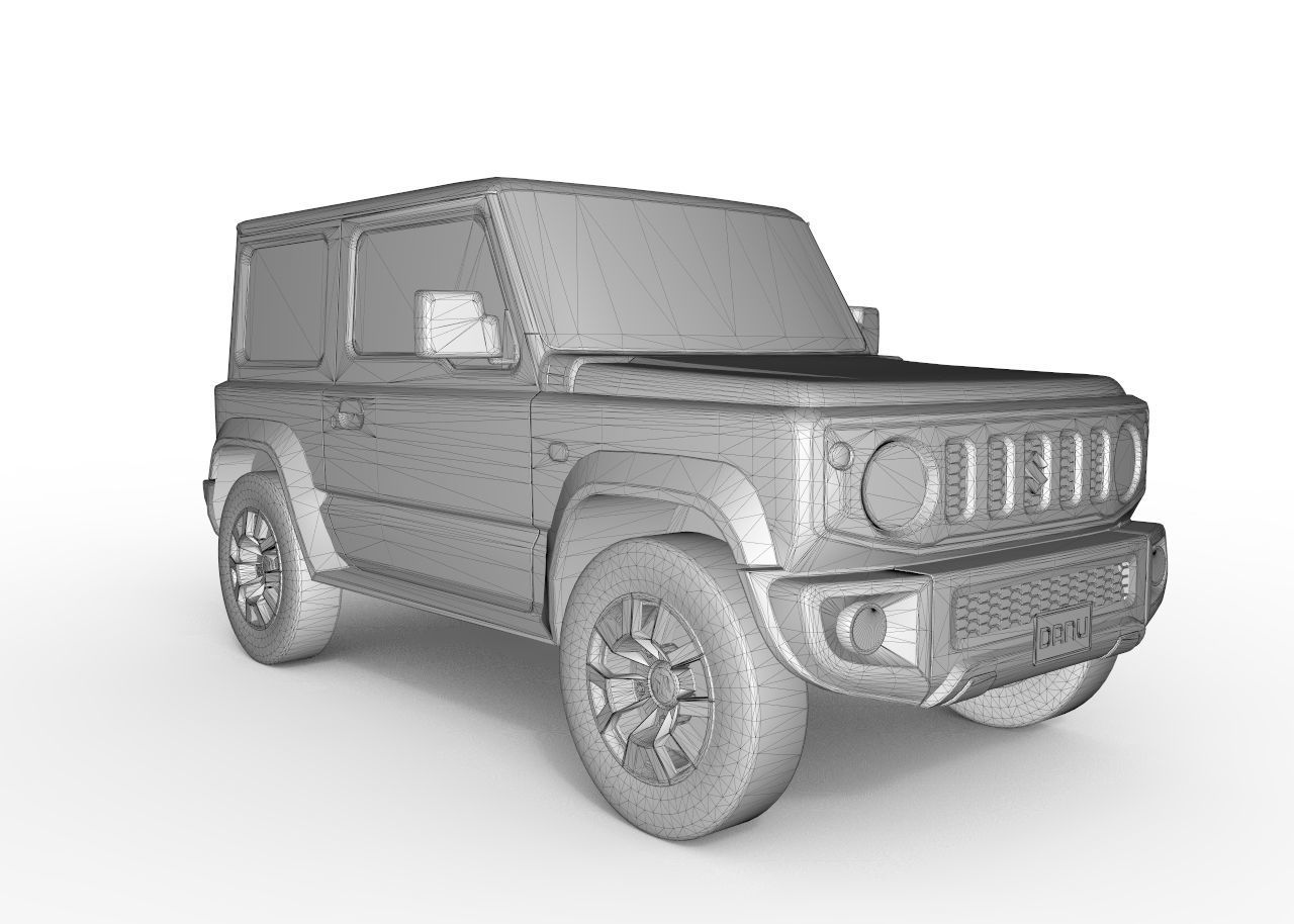 Suzuki Jimny Sierra 2019 3D model low poly Low-poly 3D model_8