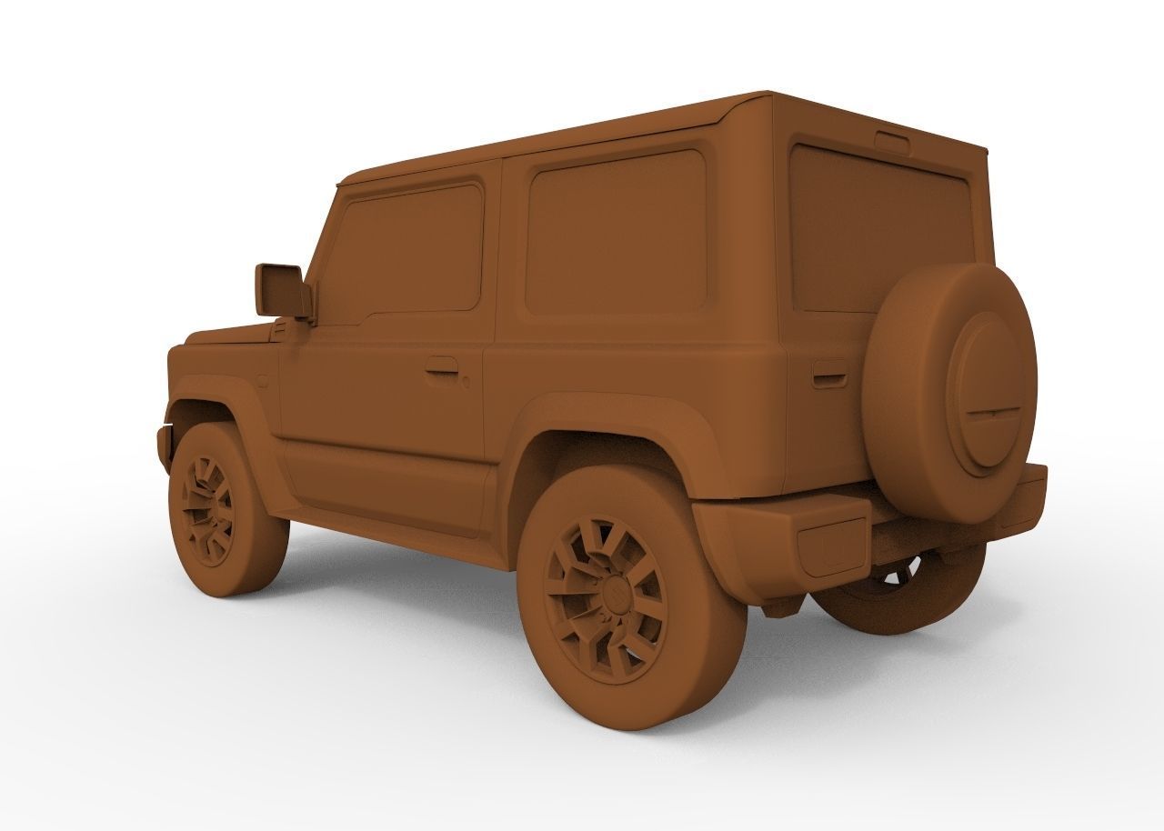 Suzuki Jimny Sierra 2019 3D model low poly Low-poly 3D model_5