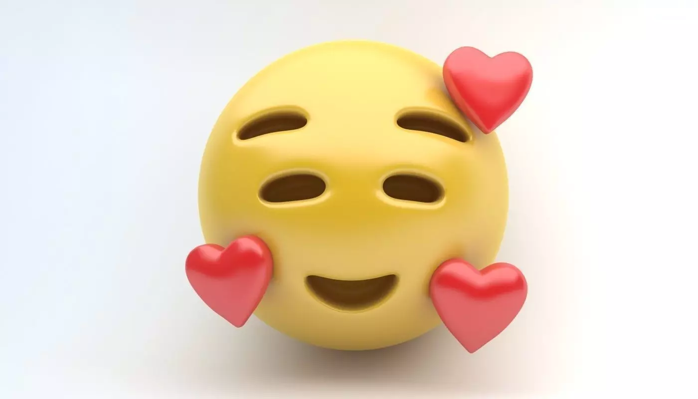 EMOJI Smiling heart Low-poly 3D model