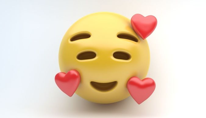 EMOJI Smiling heart Low-poly 3D model