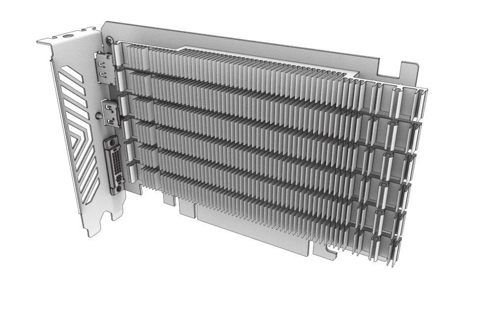 Gigabyte Nvidia GTX 1050 Graphics Card 3D model_4