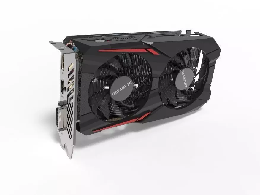 Gigabyte Nvidia GTX 1050 Graphics Card 3D model_0