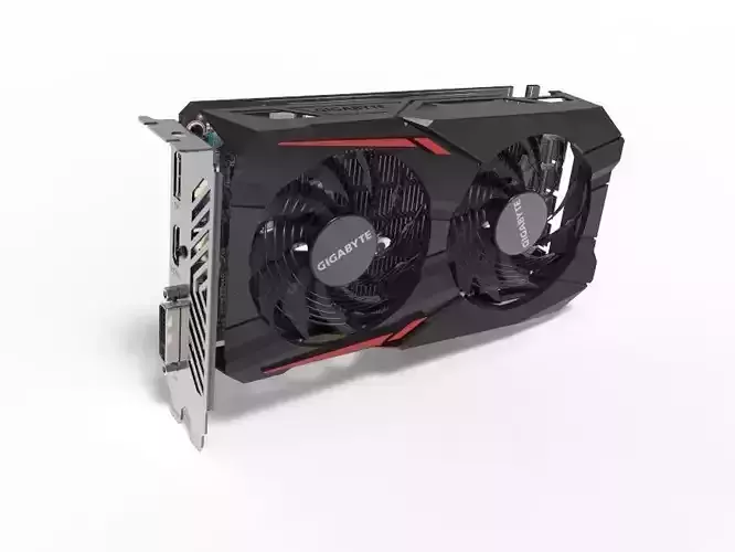 Gigabyte Nvidia GTX 1050 Graphics Card 3D model