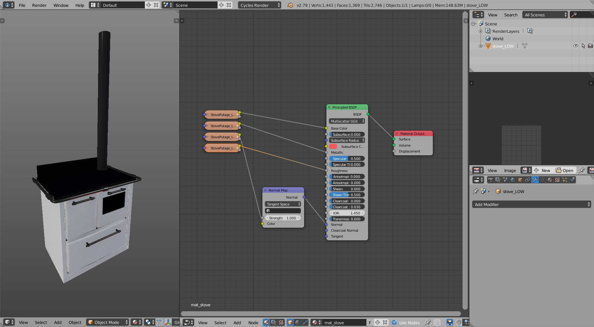 Stove Putage Low-poly 3D model_6