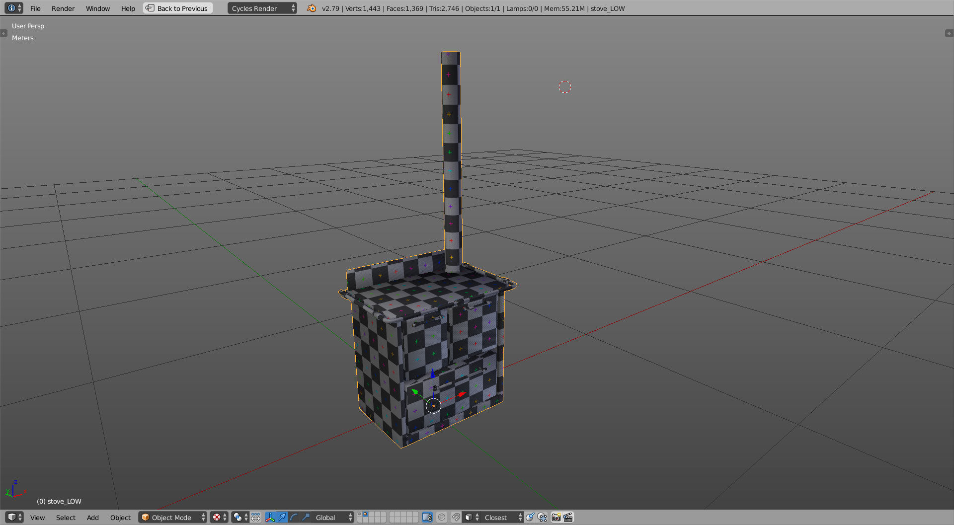 Stove Putage Low-poly 3D model_9