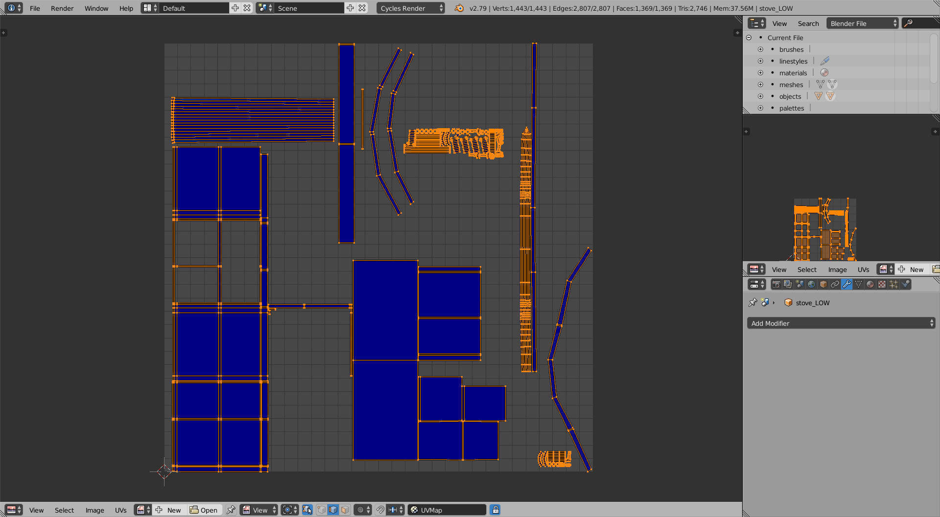 Stove Putage Low-poly 3D model_10