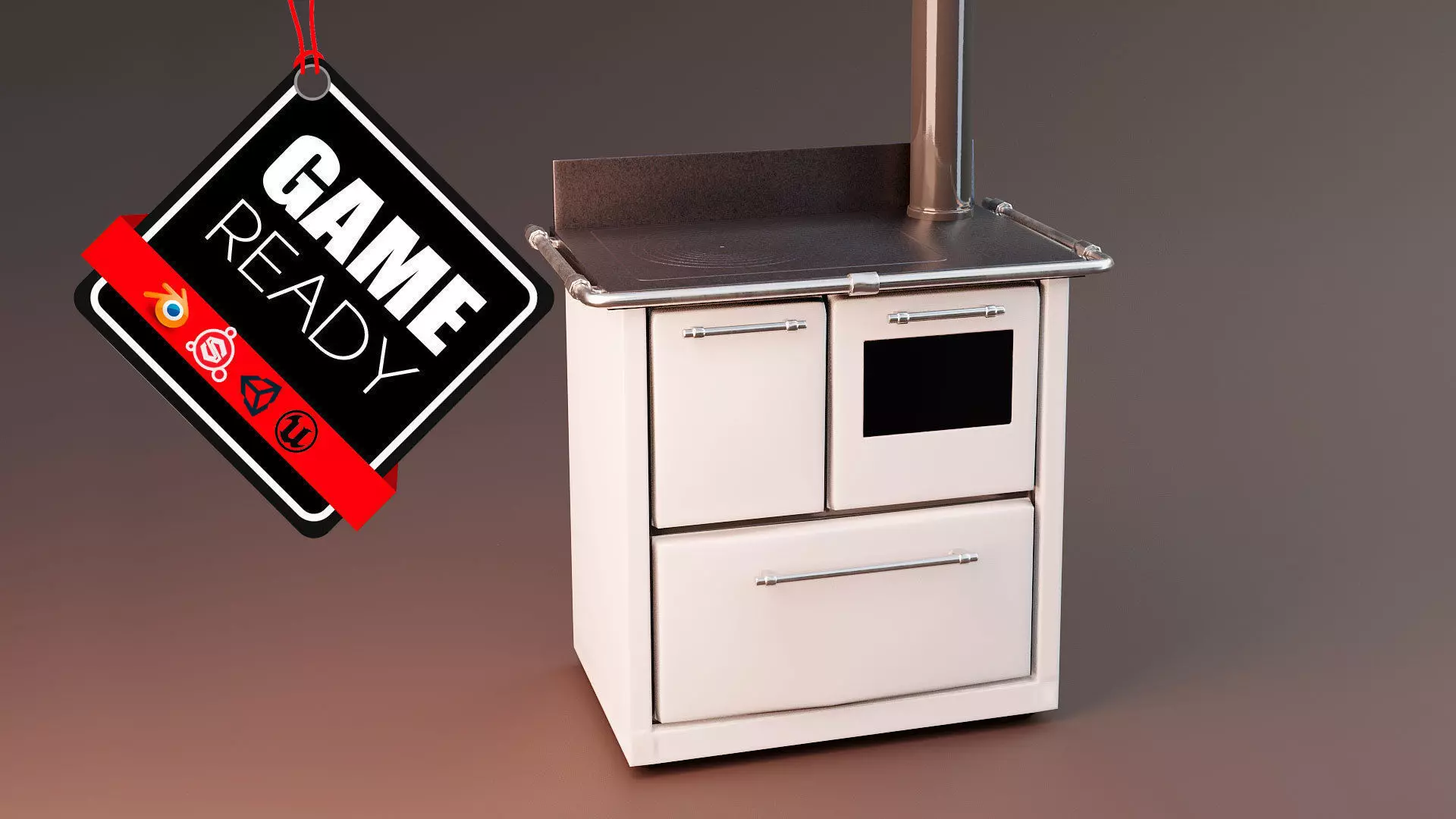 Stove Putage Low-poly 3D model_0