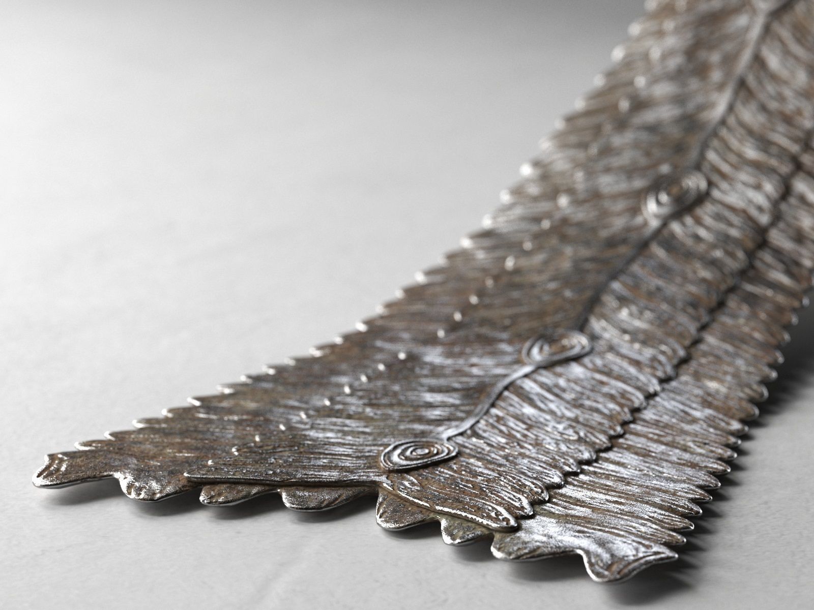 Important Sculpture Depicting a Peacock 3D model_2