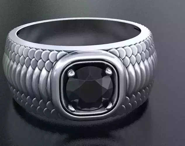 Ring with an animal texture and a diamond 423