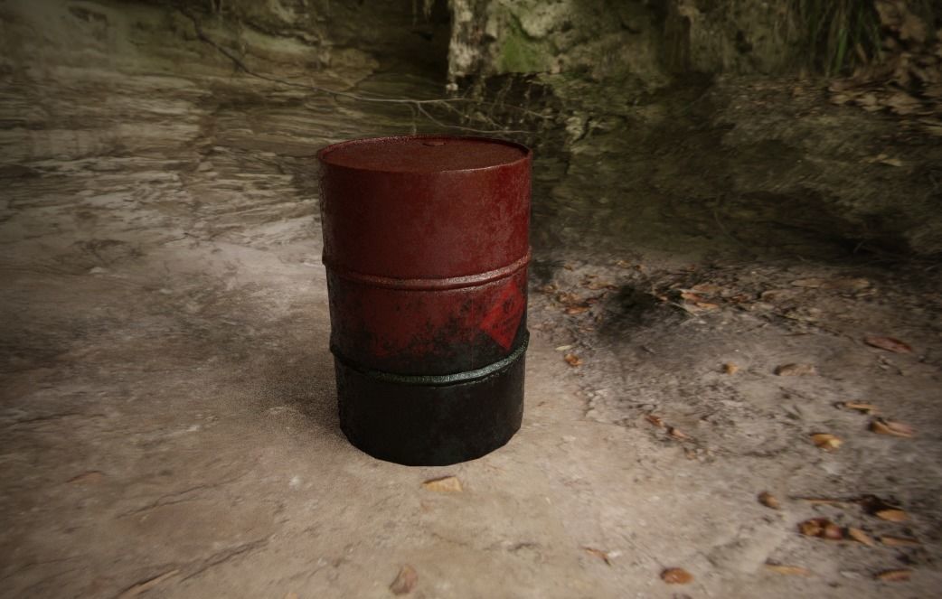 Oil Barrel Low-poly 3D model_1